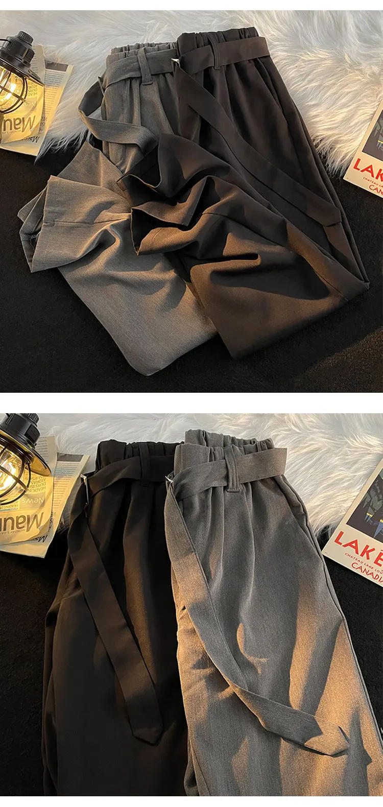 Description Picture 5 of itemMale Trousers Stretch Solid Smart Casual Men's Trousers Office Quick Dry Suit Pants New Spring Autumn Korean Straight Pants A108