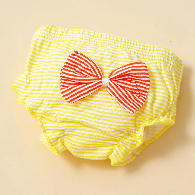 Description Picture 5 of item4-piece/combination summer baby shorts with bow, simple and fashionable