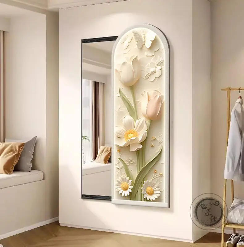 Description Picture 5 of itemArt Modern Mirror Bathroom Aesthetic Nordic Organizer Mirror Makeup Creative Espelho Decorativo Home Furniture Decoraction