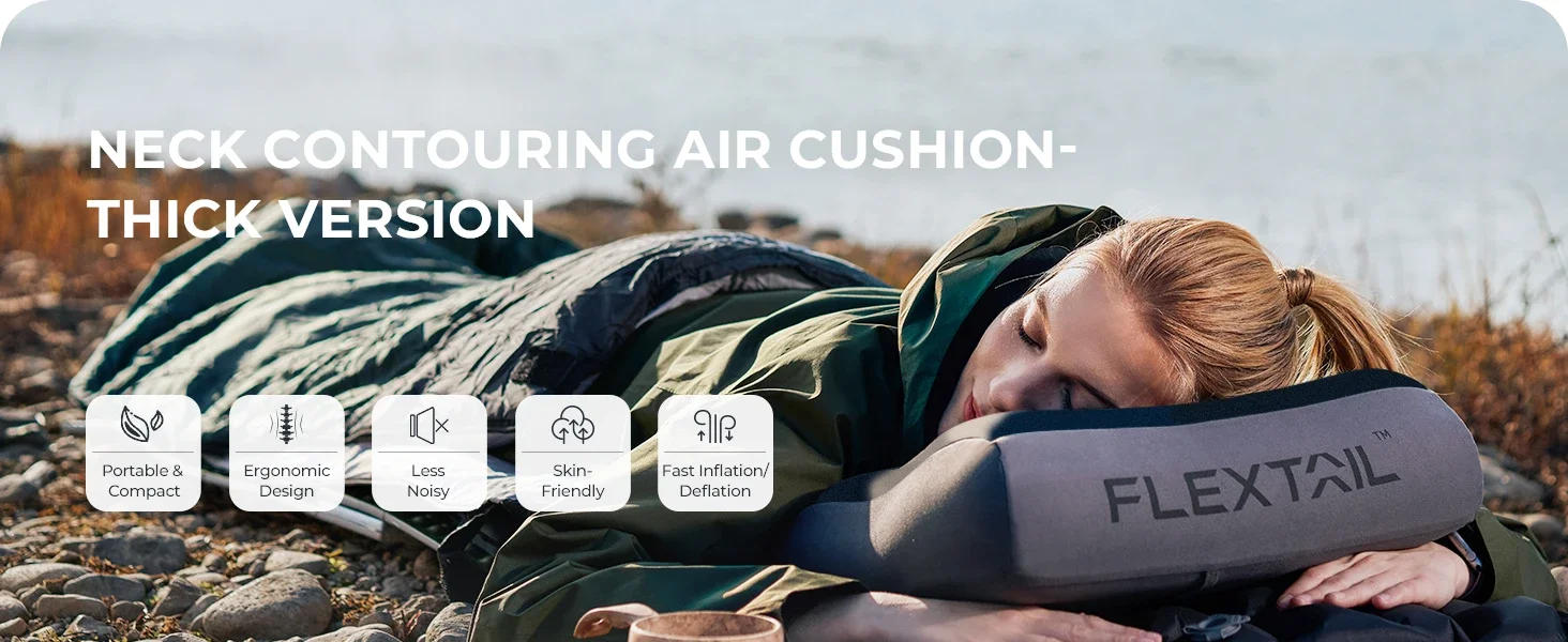 Description Picture 3 of itemFLEXTAIL ZERO PILLOW SE Outdoor Portable Inflatable Pillow Sleeping Bag Nap Pillows Lightweight Travel Camping Inflatable Pillow