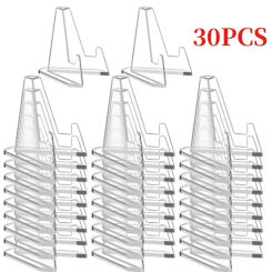 30-1PCS Acrylic Triangular Card Display Stand Mini Idol Photo Picture Holder Stands for Coin Sports Trading Cards Display Racks