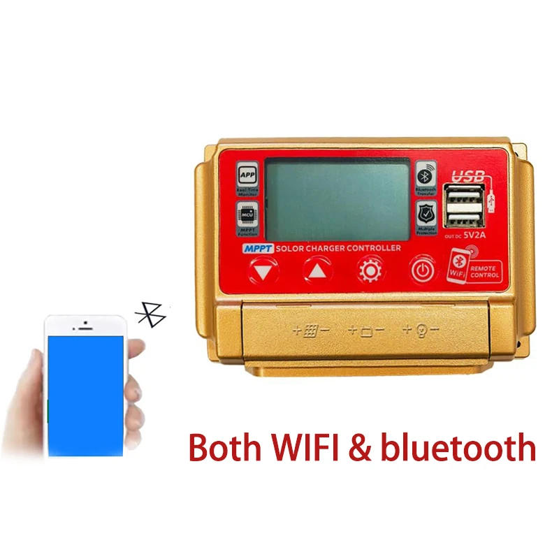 Description Picture 4 of item30A 40A 50A 60A MPPT Solar Panel Charge Controller 12V/24V LCD Digital Display Screen bluetooth Wifi Solar Controller Dual USB