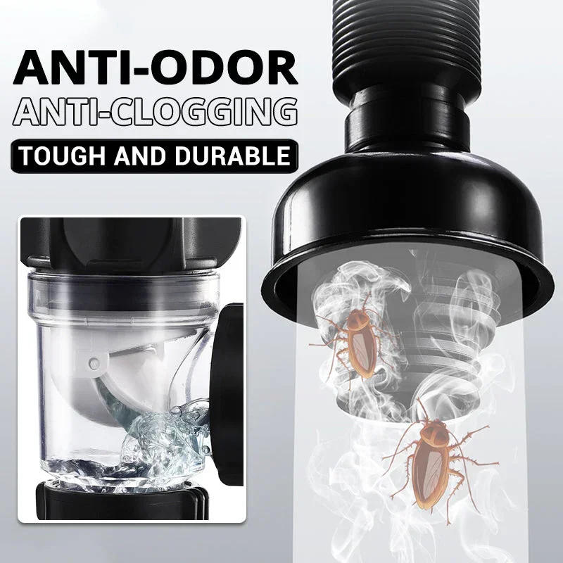 Description Picture 6 of itemFlip Top Anti-Odor Drain Pipe Set Kitchen Sink Drain Retractable Deodorizing Filter Flexible Downspout Bathroom Anti Clogging