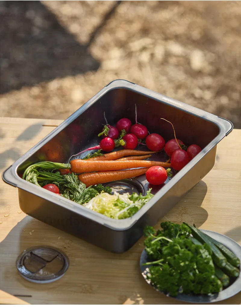 Description Picture 5 of itemNaturehike IGT Sink Stainless Steel Basin Food Washing Outdoor Camping Picnic Kitchen Table Cookware 6L Ultralight Wash Hands