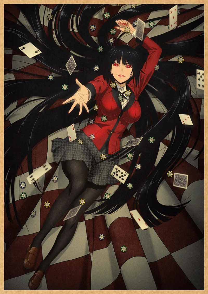 Description Picture 5 of itemKakegurui Posters Anime Kraft Paper Vintage Poster Art Painting Interior Home Decoration Stickers 4K High-quality Prints