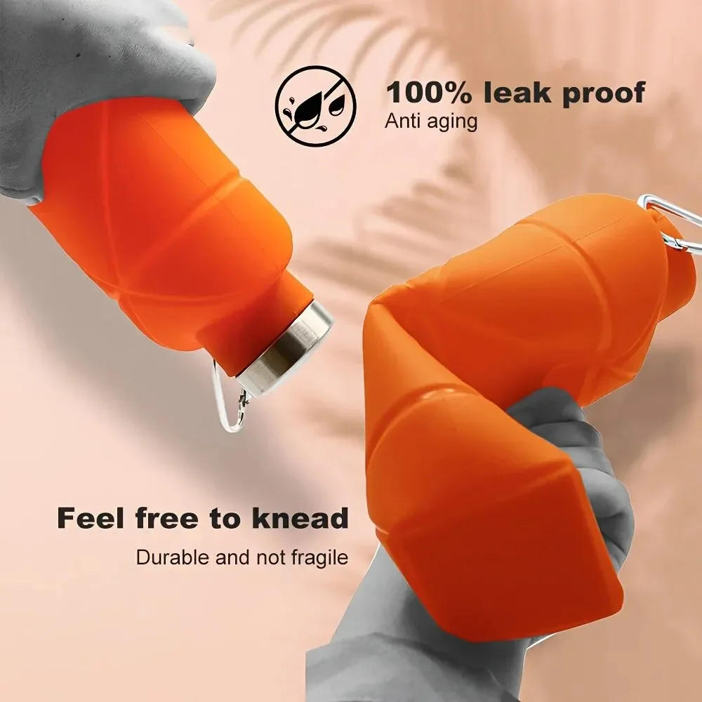 Description Picture 6 of item700ml Collapsible Reusable Silicone Water Bottle, Portable Leak-proof Mug for Outdoor Camping, Hiking, Gym Yoga, Fitness Sports