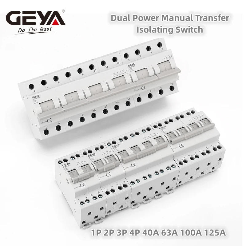Description Picture 4 of itemGEYA GYHO8 1P 2P 3P 4P 40A 63A 100A 125A Interlock Circuit Breaker AC Din Rail Manual Transfer Switch ATS