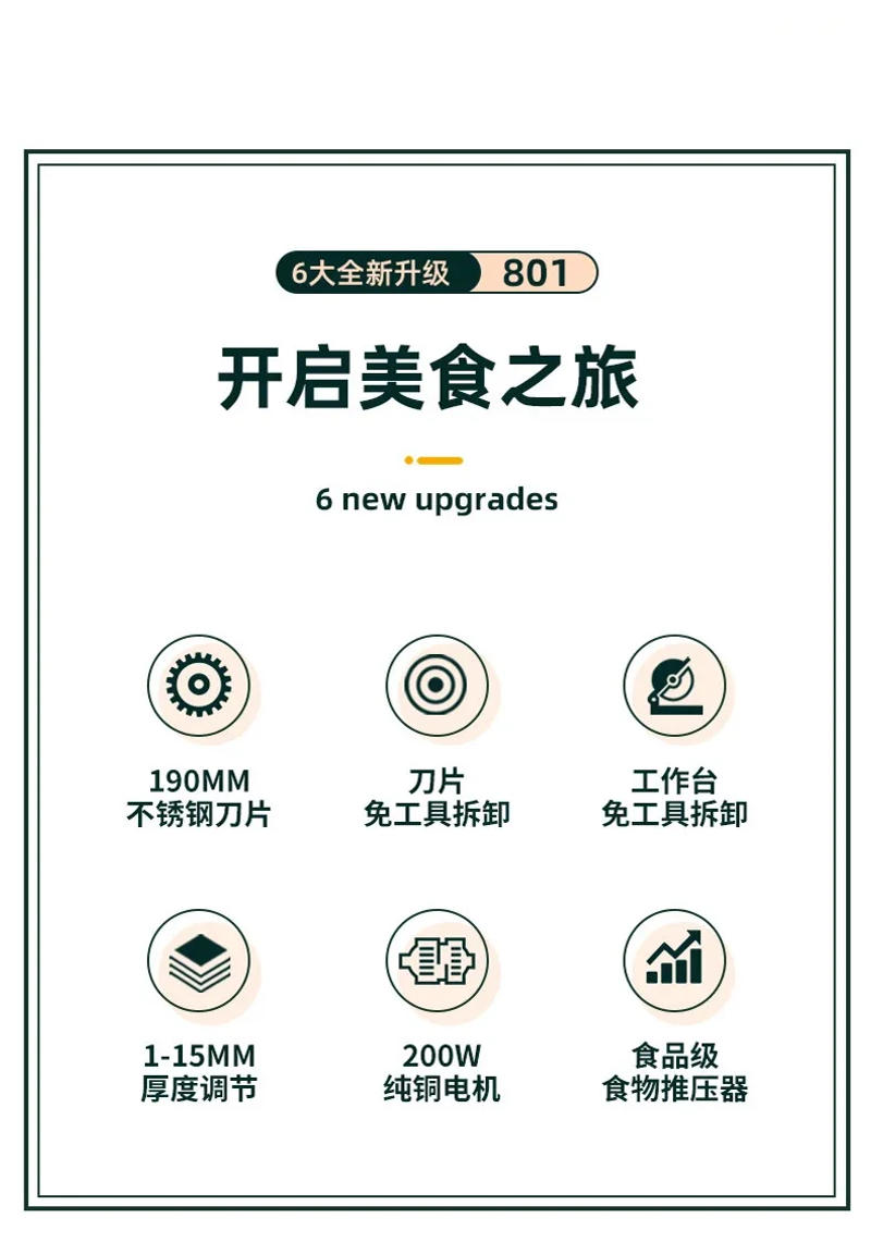 Description Picture 3 of itemMultifunctional Meat Slicer Machine Ham Lamb Rolls Meat Slices of Bread Vegetable Hot Pot Desktop Adjustable Thickness 220V