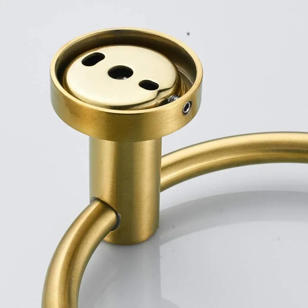 Description Picture 5 of item1PC Brushed Golden Bathroom Hanging Towel Ring Holder Industrial Wall Mounted Towel Stainless Steel StorageTowel Hardware Tools