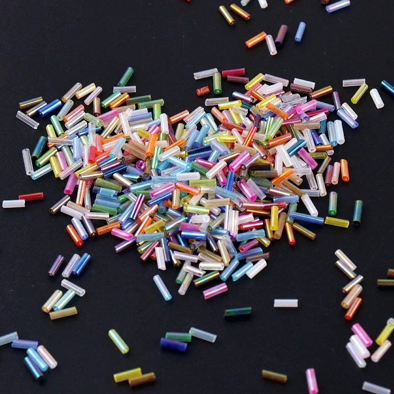 Description Picture 4 of itemColorful 300Pcs Seedbeads 11/0 Tube bead 2x6mm Bugles Glass Seed Beads For DIY  Jewelry Making Women Garments Accessories