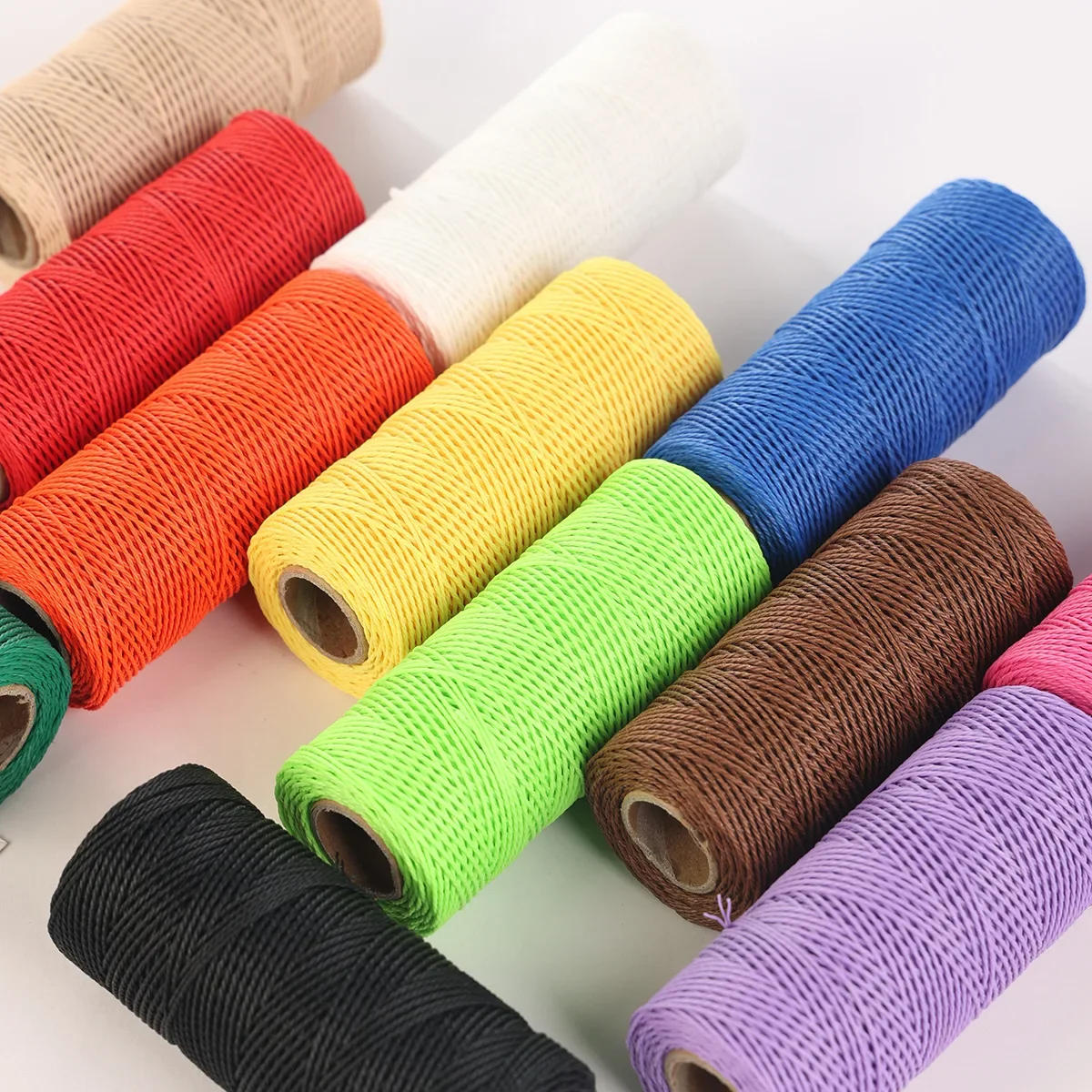 Description Picture 2 of item1mm 80Meter/Roll Waxed Thread Leather Sewing Tools Bookbinding DIY Weave Craft Polyester Stitching String Cord Repair Thread