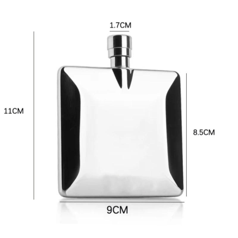 Description Picture 3 of itemExquisite 4OZ Flat Hip Flasks High Quality Stainless Steel Whiskey Wine Pot for Outdoor Travel Portable Square Alcohol Container