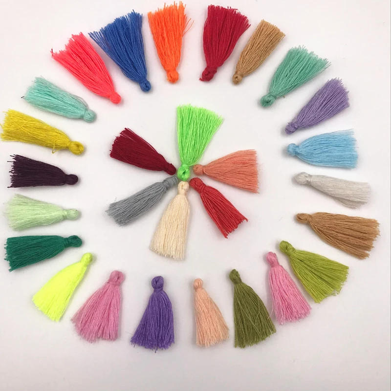 Description Picture 2 of item30pcs/Lot 30mm Cotton Small Tassels Fringe Cotton Tassels Trim For Sewing Curtains Accessories DIY Keychain Accessories Bulk