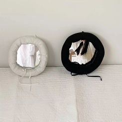 Round Cotton Makeup Mirrow Bathroom Korean Wall Hanging Mirror Home Bedroom Bathroom Irregular Makeup Mirror Decorative