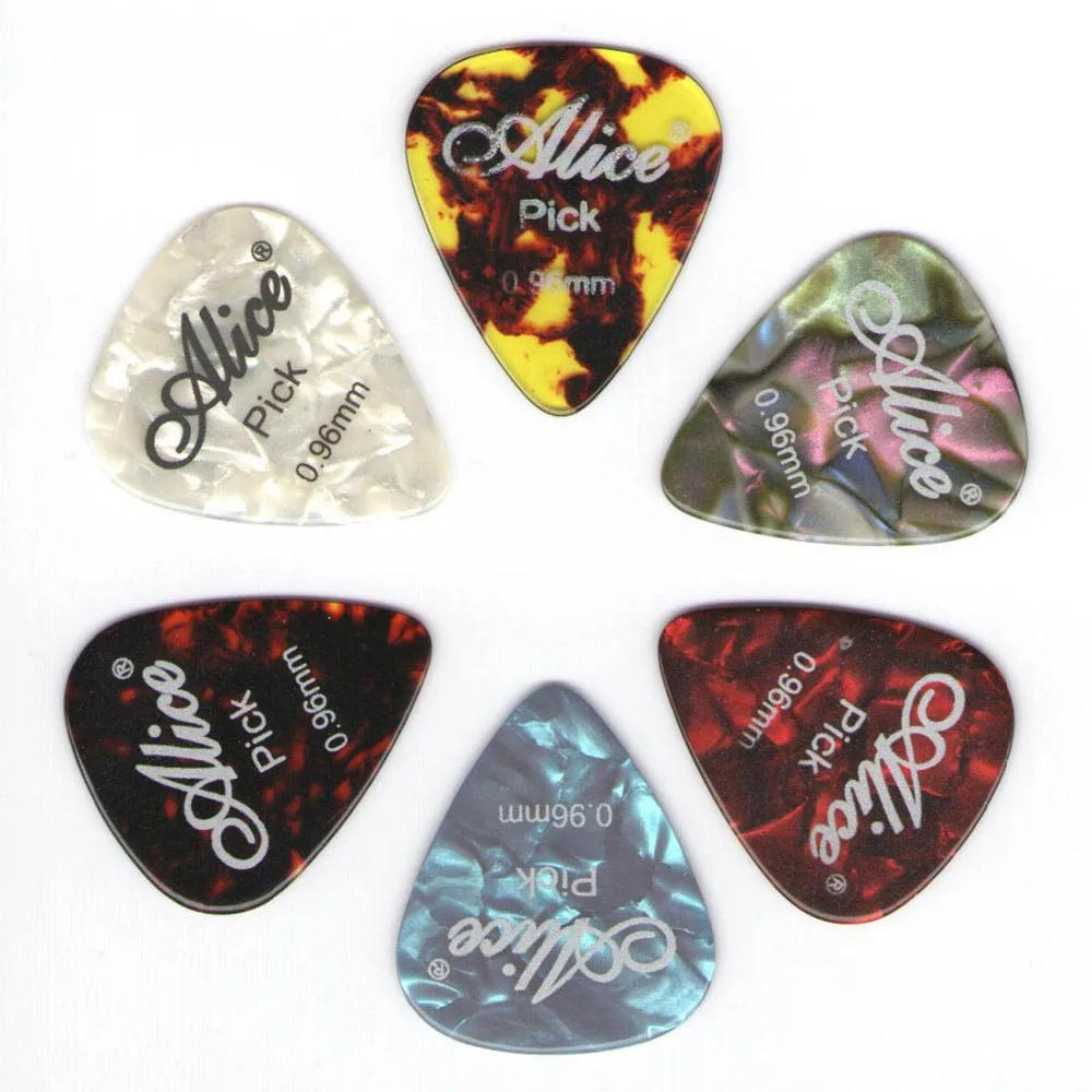 Description Picture 6 of item6Pcs Celluloid Guitar Picks Mediator Thickness 0.46 0.71 0.81 0.96 MM - Color Random Universal For All Guitar