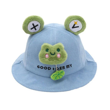 Spring Autumn Fisherman Hats High Quality Breathable Cartoon Frog Sunscreen Cap Cute Bucket Hat Baby