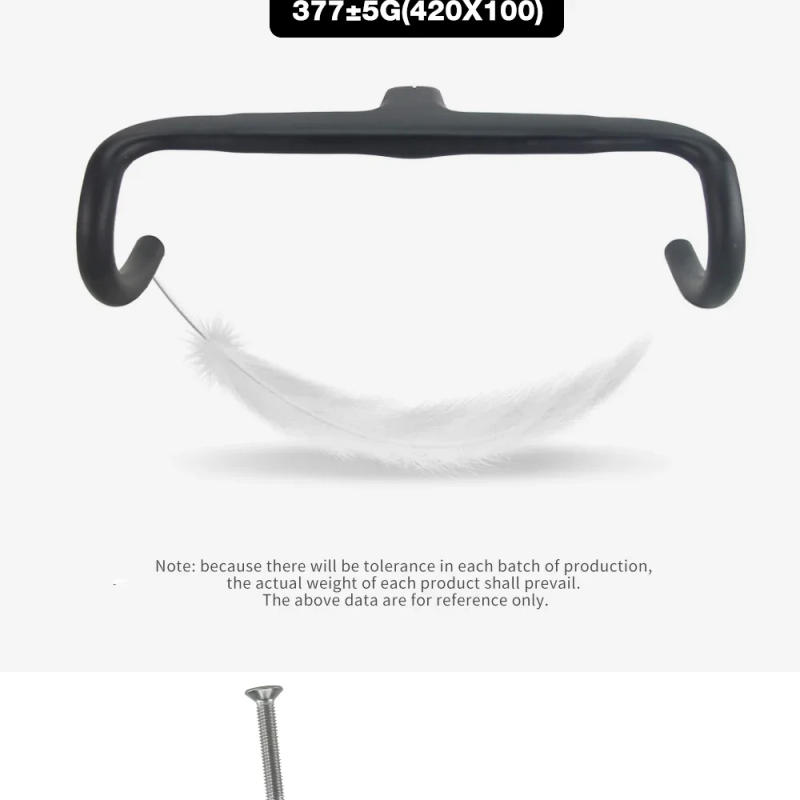 Description Picture 5 of itemFull Carbon Fiber Road Bike Handlebar 380-440mm Internal Cable Integrated Bicycle Handle with Spacers No Logo Bike Parts