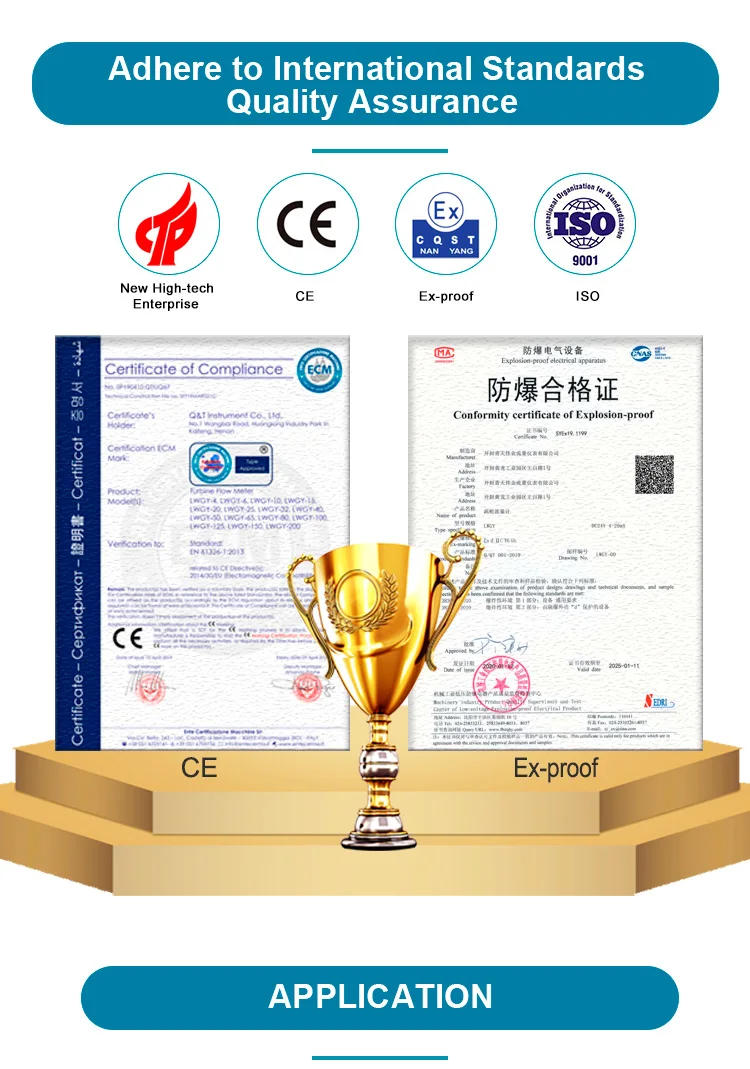 Description Picture 3 of itemThread flange SS304 SS316 material impeller type 4-20mA pulse RS485 turbine flow meter