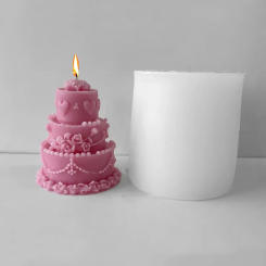 Small Relief Love Flower Cake Modeling Silicone Candle Mold 3D Simulation Birthday Cake Chocolate DIY Soap Plaster Resin Mould