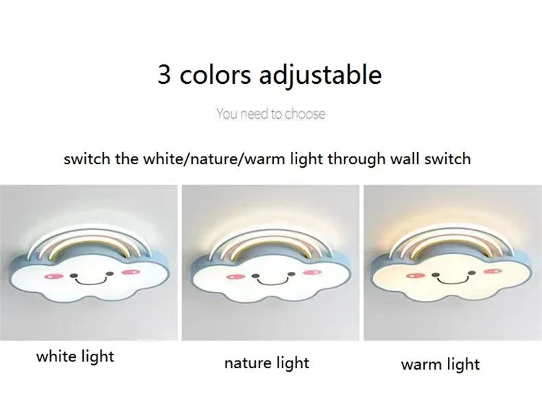 Description Picture 3 of itemMorden 50CM Creative Wall Lamp Children's Room Bedroom Cartoon LED Ceiling Light Home Decoration Lighting Dimmable Chandeliers