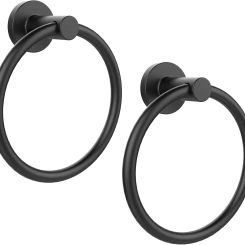 Towel Holder for Bathroom Wall Matte Black Towel Ring 304 Stainless Steel Hand Towel Holder Heavy Duty Towel Hanger for Bath