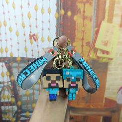 Game Figure Minecraft Steve Alex Zombie Villager Cosplay Keychain Toys Doll Gifts
