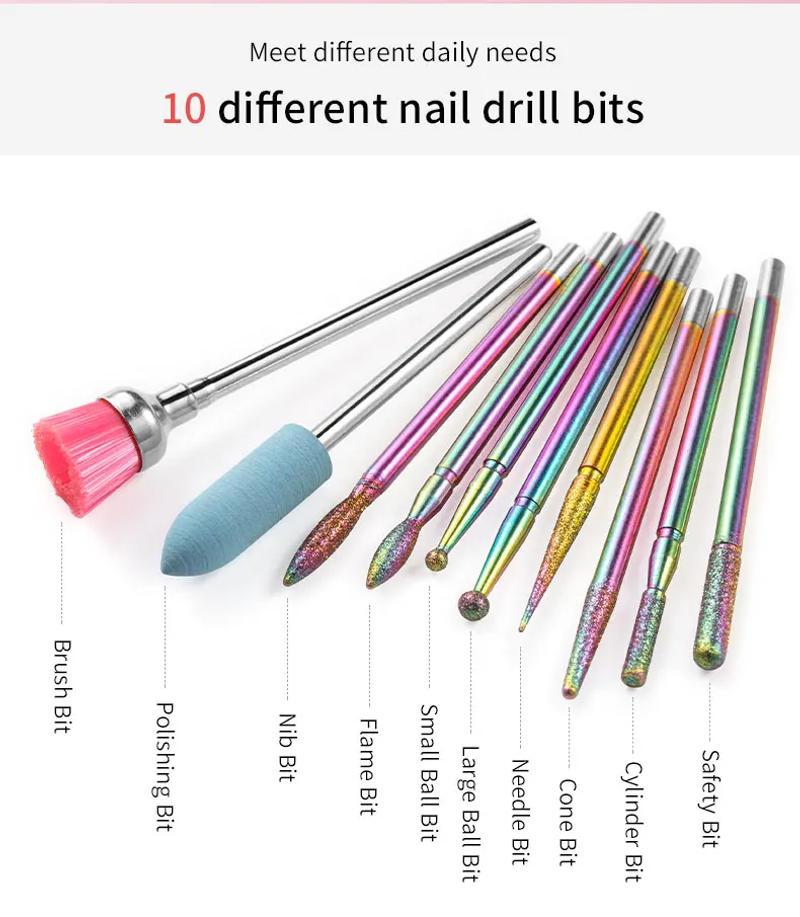 Description Picture 5 of itemCeramic Tungsten Cutters For Manicure Carbide Nail Drill Accessories Bits Nail Art Equipment Tools For Machine Milling Cutter