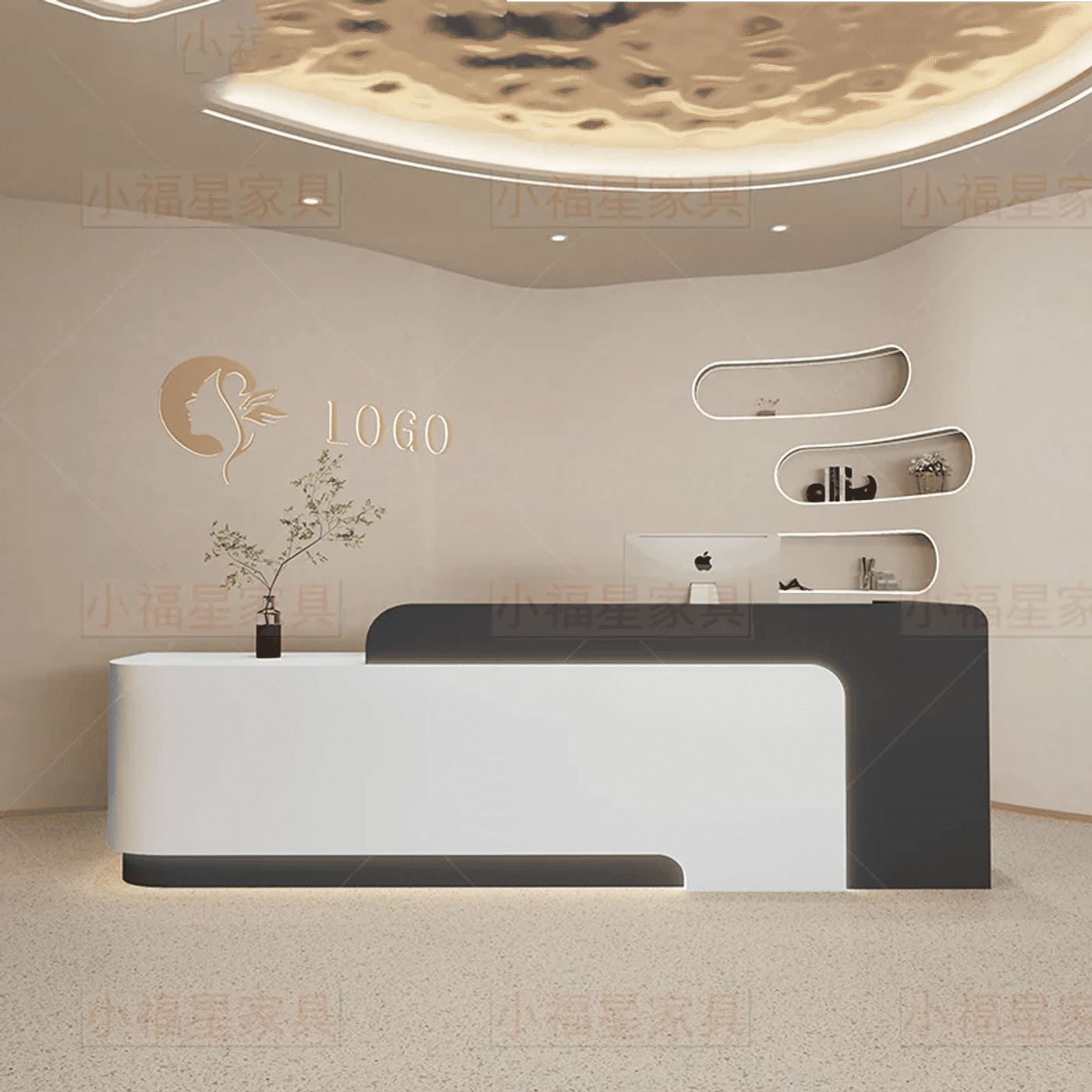 Description Picture 4 of itemClinic Hotel Reception Desk Executive Luxury Premium Shopping Checkout Reception Desk Counter Theke Rezeption Furniture HDH