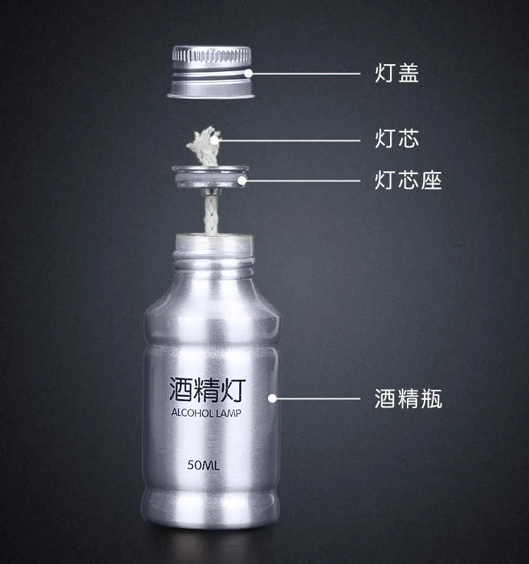 Description Picture 4 of itemPortable Metal Mini Alcohol Lamp Lab Equipment Heating Liquid Stoves for Outdoor Survival Camping Hiking Travel Without Alcohol