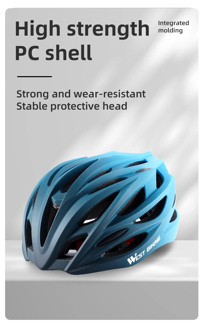 Description Picture 5 of itemWEST BIKING Ultralight Cycling Helmet MTB Road Bicycle Helmet Bicycle Safety Cap for Men Women Bicycle Helmet 54-62cm Adjustable