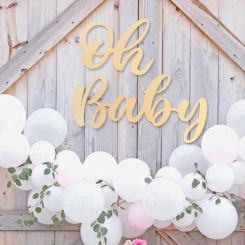 Oh Baby Wooden Sign Wall Letter Sign Boy Girl Baby Shower Decoraion Birthday Party Decor Gender Reveal Party Photobooth Props