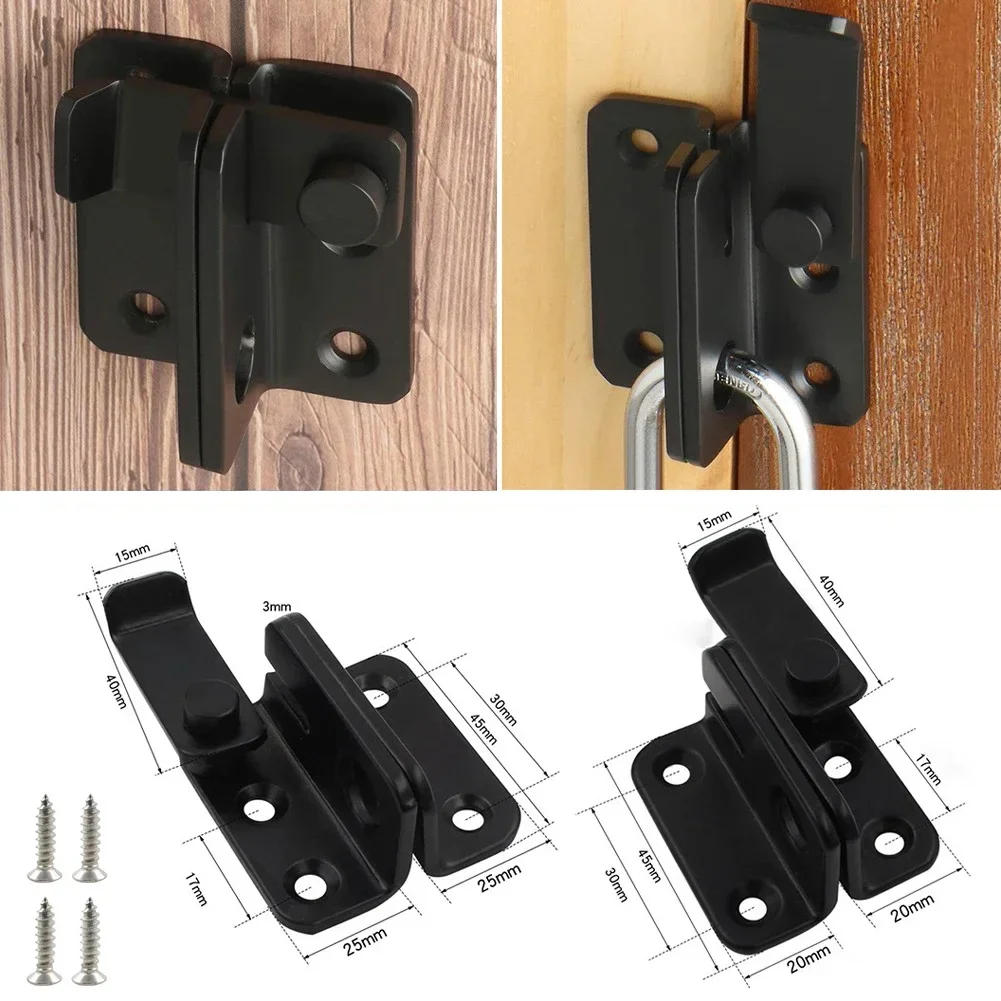 Description Picture 2 of itemSliding Barn Door Latch For Locking Sliding Right Angle Door Lock Gate Bolt Cabinet Closet Antitheft Security Window Door Lock