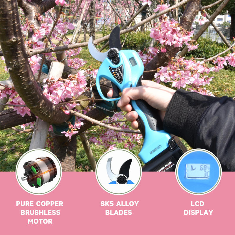 Description Picture 6 of item16.8V Cordless Pruner Lithium-ion Pruning Shear Efficient scissors Bonsai Electric Tree Branches garden tools electric SC-8608