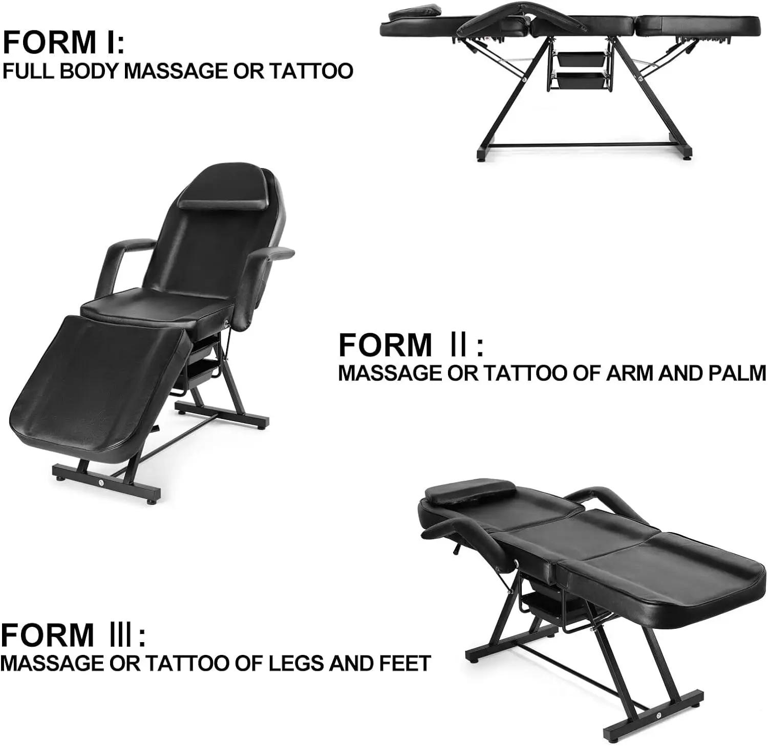 Description Picture 5 of itemArtist hand Tattoo Chair for Client Adjustable Angle Massage Bed for Eyelash Bed Extensions Facial Massage Tables Salon Chairs
