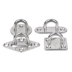 5Pcs 304 Stainless Steel Eye Board Marine Grade Boat Shade Sail Mounting Hook Pad Eye Plates Deck Buckle Staple M6 M5 M8