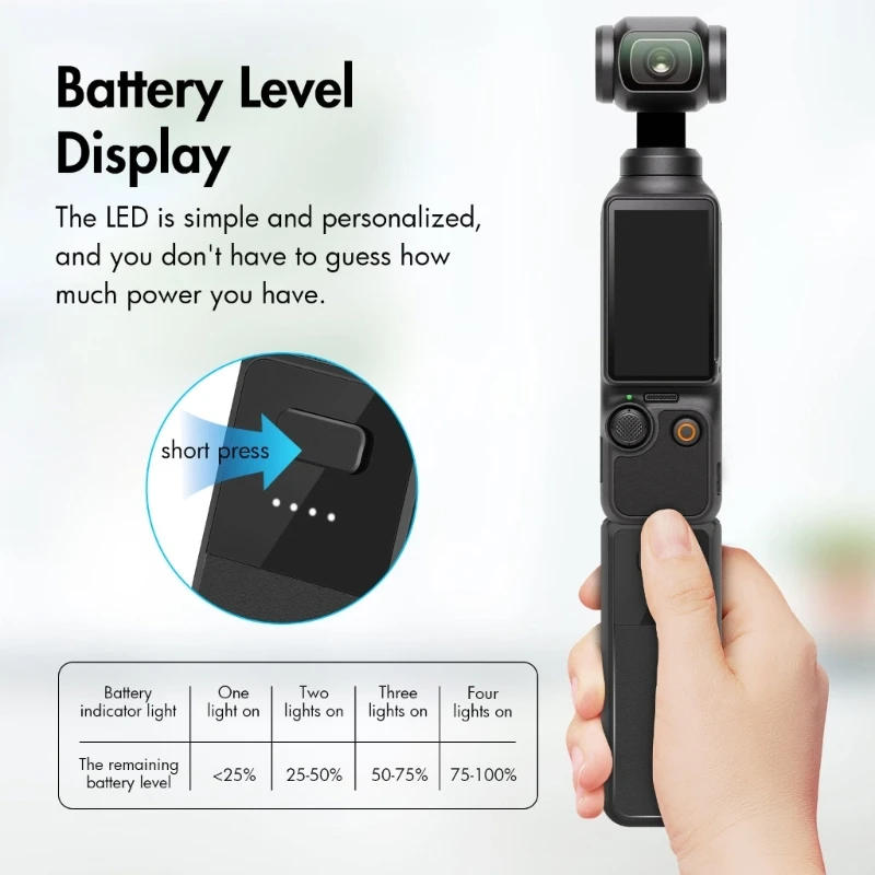 Description Picture 6 of itemHandheld Power Bank for DJI Osmo Pocket 3 Hand Grip 2800mAh Battery Handle with Type-C Interface Battery Grip