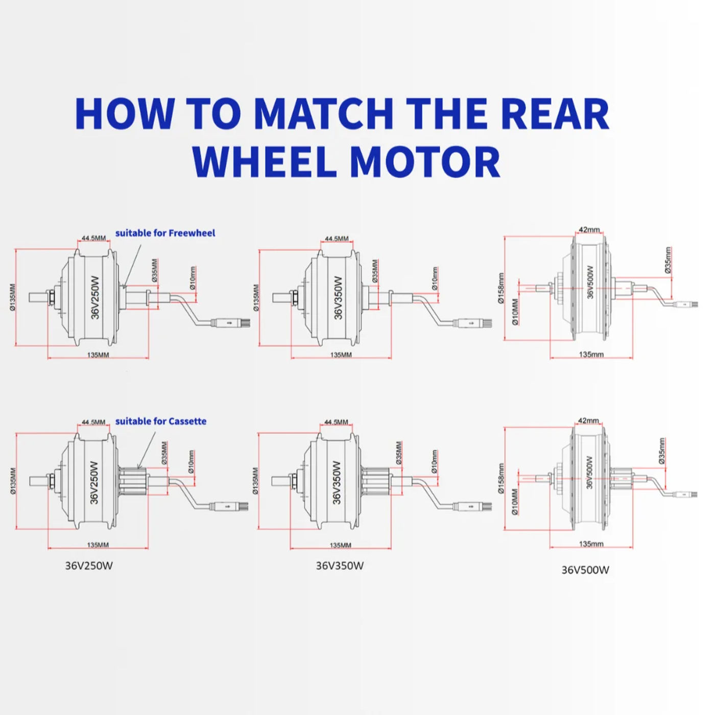 Description Picture 5 of itemWheel Hub Motor Ebike Kit 36V 48V 250W 350W 500W Hub Motor Rear Engine Cassette Freewheel Electric Conversion Bicycle Kit