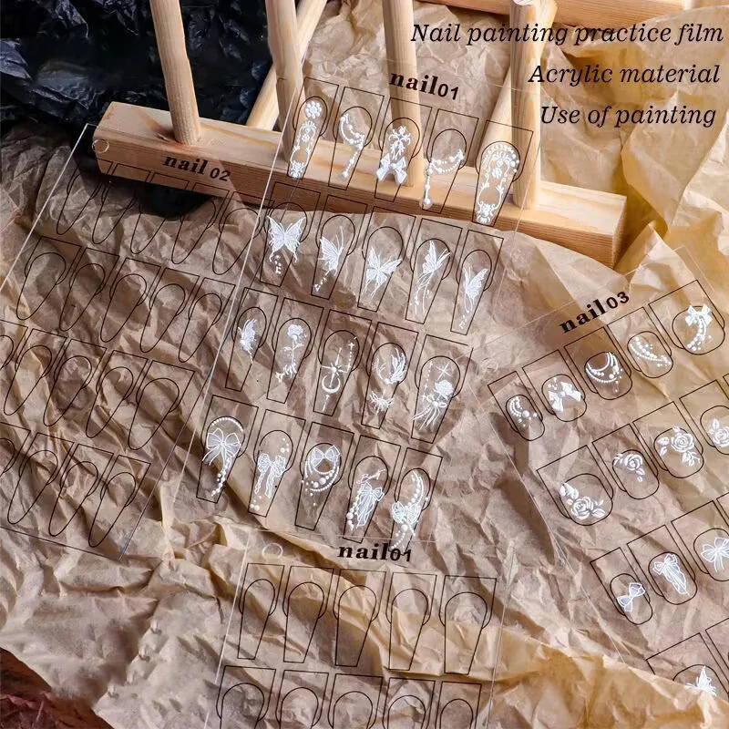 Description Picture 4 of itemNail Art Practice Acrylic Pad Different Nail Shapes Drawing Painting Template Learning Book Manicure Tools Nails Accessoires