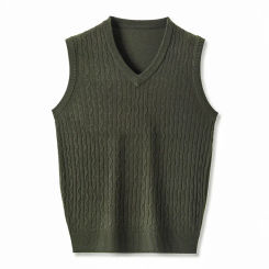 Sweater Vest for Men 2024 New Autumn Wool Vest Men's Midlife Jacquard Business Casual Pullover Tank Top Mens Clothing
