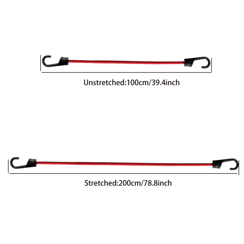 Description Picture 6 of item2/4Pcs Elastic Bungee Cords Bungee Straps  Heavy Duty Bungee Ropes for Bike Tents Camping RVs Trunks Luggage Racks