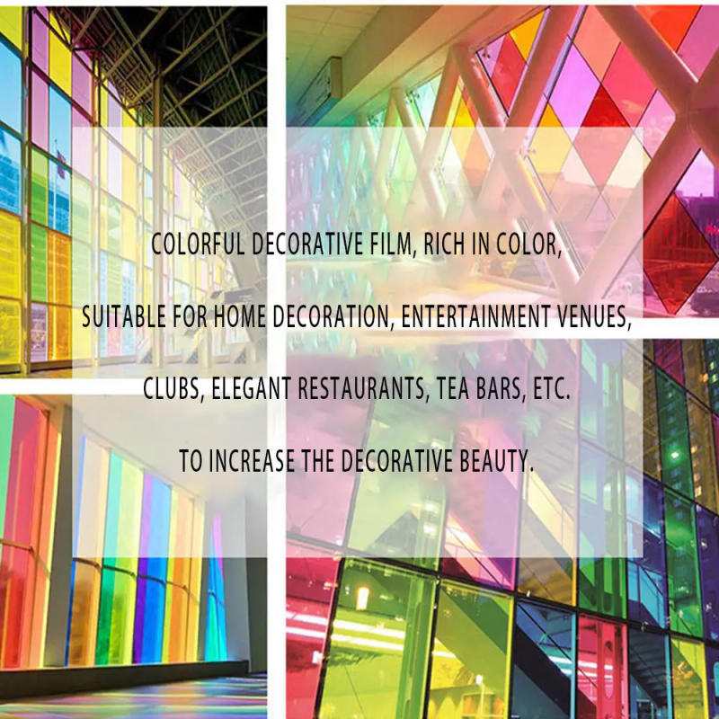 Description Picture 5 of item15" x 47" Colorful Window Foil Tint Tinting Film Festival Xmas Home Decoration Window Glass Solar UV Protector Sticker Films DIY