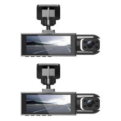 3 Camera Car Dashcam with 4K Front Lens High Resolution Collision Warning System
