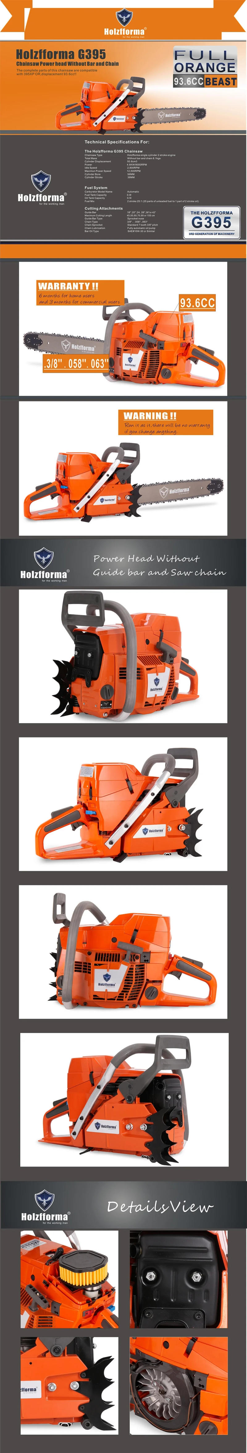 Description Picture 2 of itemHolzfforma 93.6cc G395 Gasoline ChainSaw 56mm Bore Without Bar and Chain Top Quality All parts are For Hus 394 395 Chainsaw