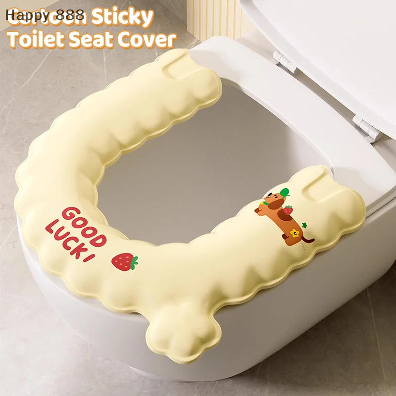 Description Picture 2 of itemUniversal Waterproof No-rinse Half-size Toilet Seat Cover – Enhanced Thickness, Decorative Adhesive Design For All Seasons