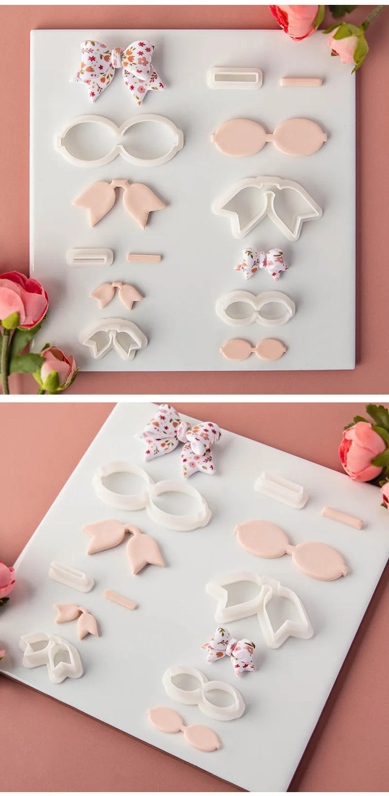 Description Picture 5 of item3PCS/SET Bow Series Polymer Clay Earrings Soft Pottery Mold DIY Bowknot Hairpins Brooch Jewelry Cutting Die Gift Making Tools
