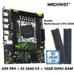 MACHINIST X99 PR9 Motherboard Kit LGA 2011-3 Set With Intel Xeon E5 2640 V3 CPU Processor And DDR4 16GB(2*8GB) RAM Memory