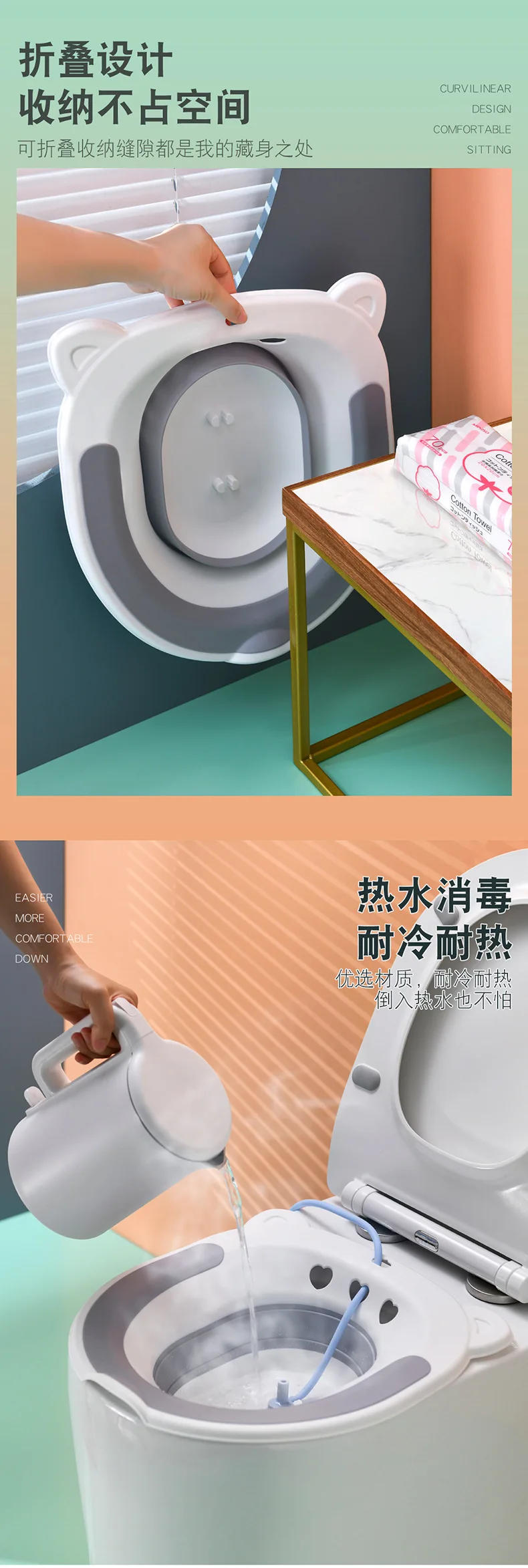 Description Picture 6 of itemFolding Portable Bidet Maternity Self-Cleaning Private Parts Buttock Rinse Perineal Soak Bath Hemorrhoid Treatment Bidet