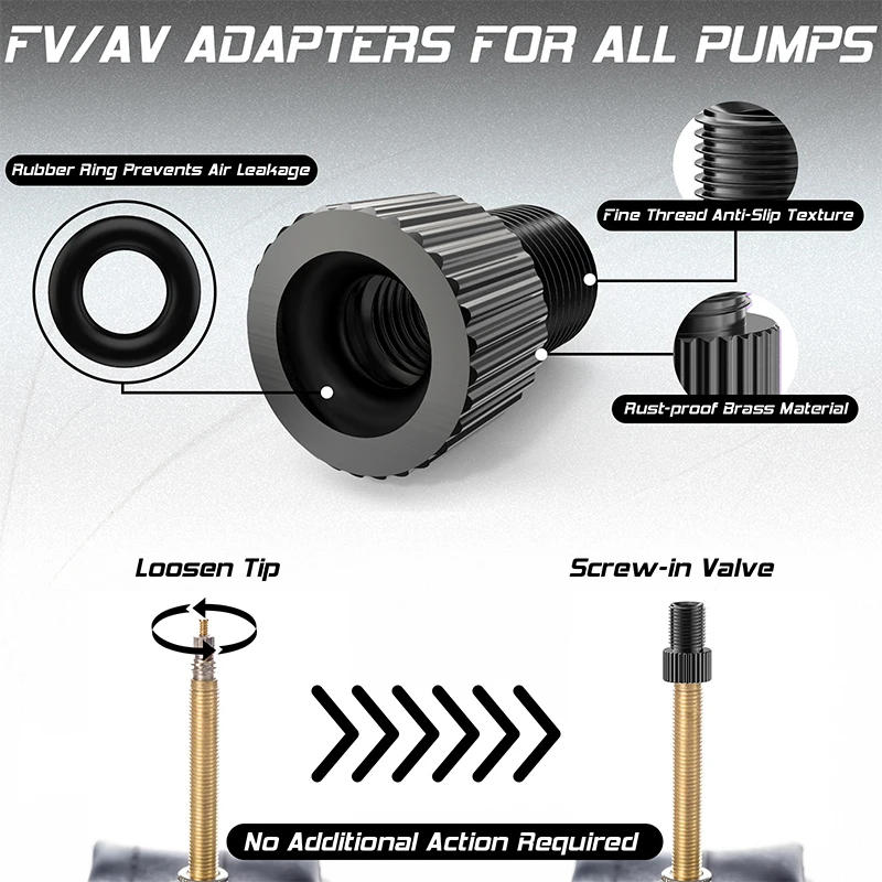 Description Picture 6 of itemBUCKLOS Bicycle Tubeless Valve 40/44/55/60/80/100MM Bike Valve Cap Bicycle Valves Adapter F/V To A/V Road Bike Presta Valves