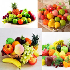Random Delivery 12PCS Artificial Fruits Lifelike Vegetables Food Model Kitchen Landscape Home Decor Desktop Ornament Photo Prop