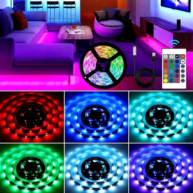 Description Picture 2 of item1M-30M LED Strip Lights RGB 5050 5V 16 million colors Smart App Control Music Sync Color Changing for Party Home Decor Luces Led